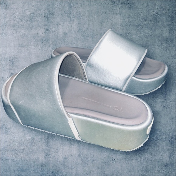 adidas Y-3 Yohji Yamamoto Platform Slides/Silver Metallic/Unisex/Men’s Sz 6 US - Picture 8 of 12
